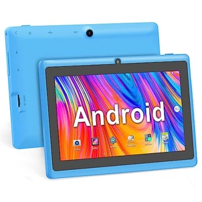Image of Haehne 7 Inch Tablet PC, Android 5.0 Quad Core A33, 1GB RAM 8GB ROM, Dual Cameras, Capacitive Touch Screen, Bluetooth, WiFi,Azure