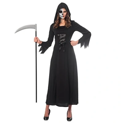Image of (PKT) (9902746) Adult Ladies Grim Reaper Costume (UK 10 12)