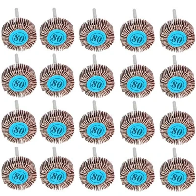 Image of LATERN 20Pcs Flap Wheel, 80 Grit Sanding Paper Polishing Wheel 10mm Dremel for Rotary Tool