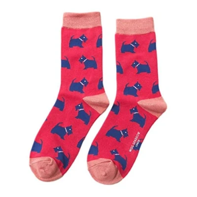 Image of Westie Dog Hot Pink Ladies Novelty Ankle Socks Adult One Size