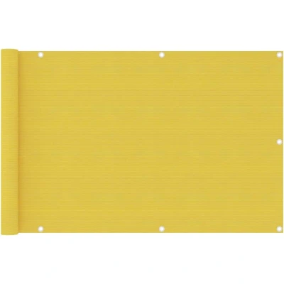 Image of vidaXL Balcony Screen Yellow 90x400 cm HDPE