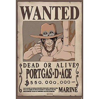 Image of ABYSTYLE One Piece Wanted Ace 61 x 91.5cm Maxi Poster