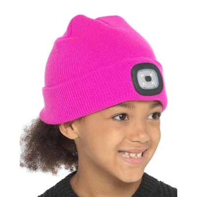 Image of Undercover Kids Beanie LED Light Hat GL1061 Hot Pink 10 13 Years