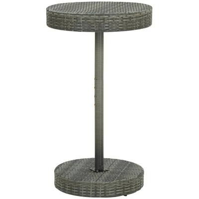 Image of vidaXL Garden Table Grey 60.5x106 cm Poly Rattan