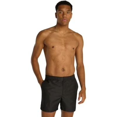 Image of Calvin Klein Men’s Medium Double Waistband Swim Shorts, Black (Pvh Black), XL