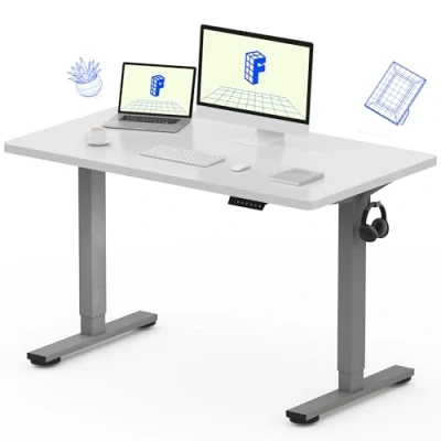Image of FLEXISPOT Electric Height Adjustable Standing Desk Sit Stand Up with Memory Smart Pannel EF1 SERIES(120 * 60cm, Silver Frame+White Desktop)