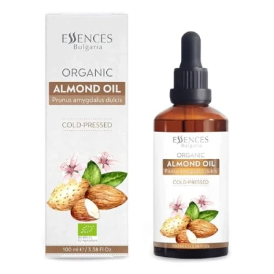 Image of Essences Bulgaria Organic Almond Oil 100ml 100% Natural Cold Pressed Therapeutic Quality Family Owned Farm Massage Base Moisturizer Ideal Carrier