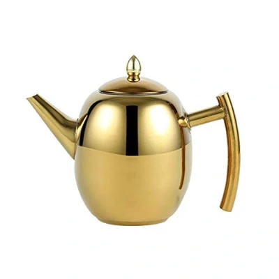 Image of OnePine Tea Kettle Teapot Set with Infuser Filter and Lid, Capacity 1.5 L/51 oz Stainless Steel Diffuser Pot for Loose Tea, Green Coffee