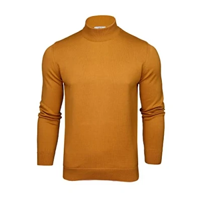 Image of Xact Mens Turtle Neck Cotton Jumper (Mustard) XXXL