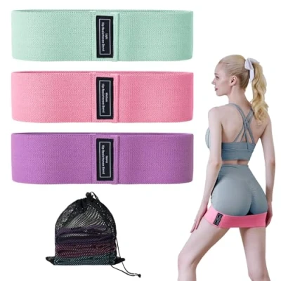 Image of Good Nite Resistance Bands 3 Level Booty Fabric Glute for Targeted Leg Workouts Loop Exercise Home Fitness Yoga and Pilates
