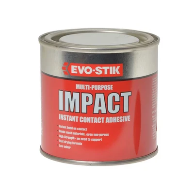 Image of EVO STIK Impact Adhesive, Multipurpose, High Strength Bonds Instantly on Contact, Fast Drying, 250ml Tin