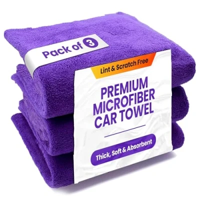 Image of CA Detailing Premium Edgeless Microfibre Car Drying Towels Large, 3 Pack Super Thick Absorbent Cleaning Cloths, 500GSM 60x40cm Perfect Towel for Household, Detailing,Drying, Washing