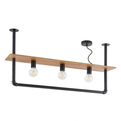 Image of Ceiling Light &#039;Kirista&#039; dimmable (Vintage, Antique) in Black Made of Metal for e.g. Living Room &amp; Dining (3 Sources, E27) from Lindby lamp, lamp