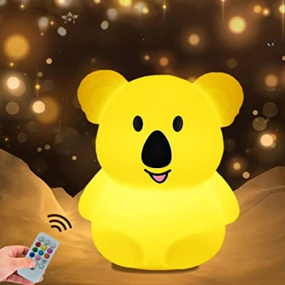 Image of Koala night Light,Night Light Kids,LED Light,baby Light,kids lights for bedroom,Bedside Lamp,Children Sleeping Light,Brightness &amp; Color Time Setting Touch + Remote Control