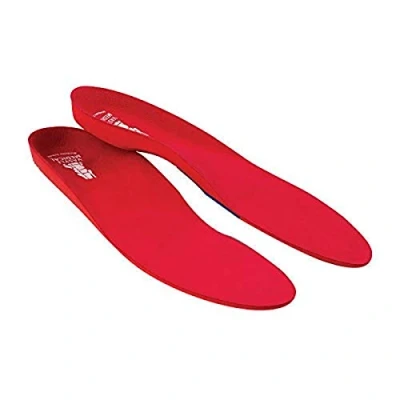 Image of Vasyli Custom Full Length Insoles, Red, Large, Heel Grid Reduces Slippage, Firm Density, Biomechanical Control, Fast &amp; Effective Pain Relief, Treats Pronation, Built in Rearfoot Varus Angle 39