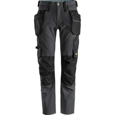 Image of Snickers LiteWork Trousers+ Detachable Holster Pockets Steel Grey/Black 52