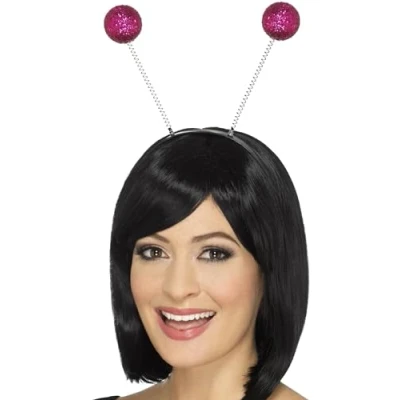 Image of Smiffys Glitter Ball Boppers, Pink , Party &amp; Carnival Fancy Dress, Adult Dress Up Accessories