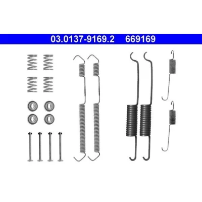 Image of 440819C025, 440819C026, 440909C025 Accessory Kit, brake shoes ATE 03.0137 9169.2 FIAT: Ducato I Platform/Chassis