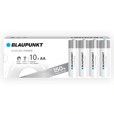 Image of BLAUPUNKT AA alkaline batteries, pack of 10, best for wall clocks, TV remote controls, LR6BPO/10CB