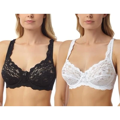 Image of 2 Pack Undercover Full Cup Lace Underwired Bra BR26 Mixed 38D