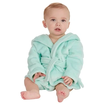 Image of undercover lingerie Baby Elephant Fleece Robe 18C715 Mint 0 6 Months