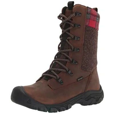 Image of Greta Leather Textile Insulated Women&#039;s Winter Tall Hiking Boots