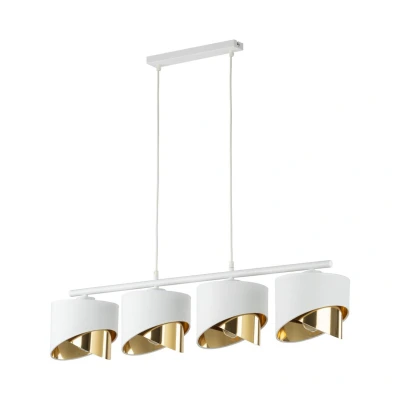 Image of Grant Bar Pendant Ceiling Light White, Gold 4xE27
