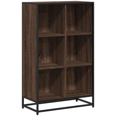 Image of vidaXL Book Cabinet Brown Oak 65.5x33x107.5 cm Engineered Wood
