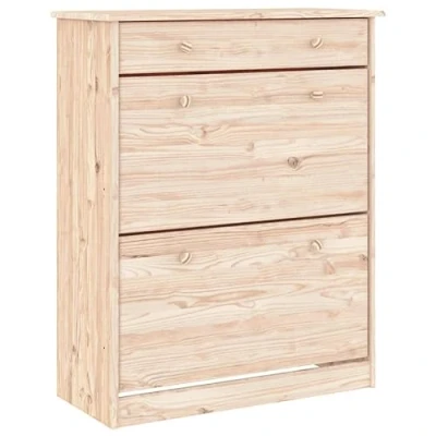 Image of vidaXL Shoe Cabinet Storage Unit Cupboard Rack ALTA Solid Wood Pine