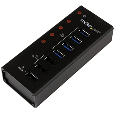 Image of StarTech.com 7 Port USB 3.0 Charging Hub 4 x A, 3 A Dedicated Ports Powered Mountable Station (ST4300U3C3)