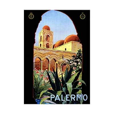 Image of Wee Blue Coo Palermo Sicily Italy Sun Norman Palace Ad Picture Wall Art Print