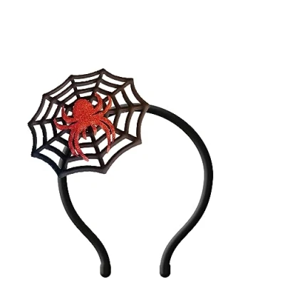 Image of Folat 23856 Happy Spider Web Headband Tiara with Black Red Halloween Party Multicoloured