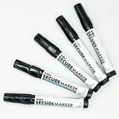 Image of Holmes Stamp &amp; Sign Secure Marker Redacting Pen Blackout Blacks Out Private Information (5 Markers)