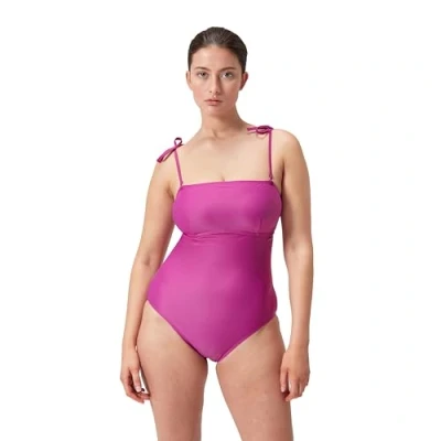 Image of Speedo Women&#039;s Shaping Bandeau 1 Piece Swimsuit Shapewear Beach and Holiday Swimwear, Wineberry, 42/18