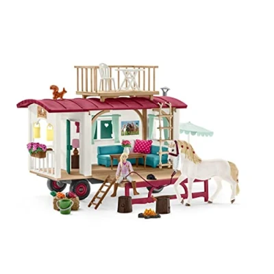 Image of schleich Horse Club — 42593 Caravan for Secret Meetings, Play Set with Toy and Rider, Toys Girls Boys Ages 5 12, Model Specific