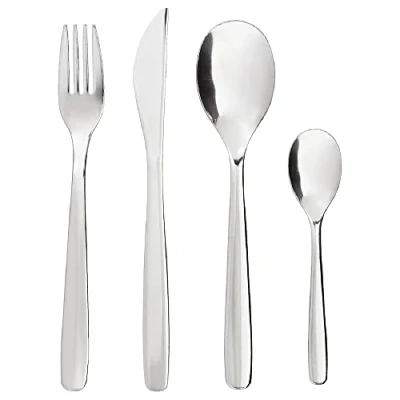 Image of MOPSIG 16 Piece Durable Stainless Steel Cutlery Set Fork Knife Spoon &amp; Teaspoon 4 of Each