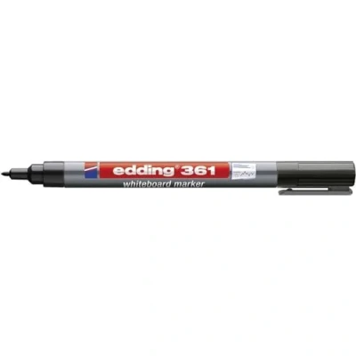Image of edding 361 whiteboard marker black 10 pens round tip 1 mm pen dry wipe for whiteboards, flipcharts, pinboards, magnetic and memo boards sketchnotes refillable