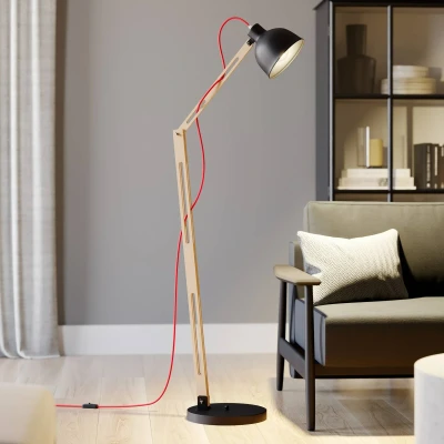Image of Marcello Adjustable Task Floor Lamp Natural, 1x E27
