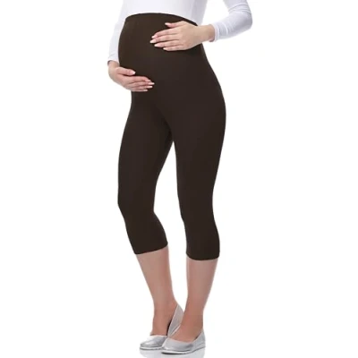 Image of Be Mammy Women&#039;s Maternity 3/4 Leggings 03(Brown, L)