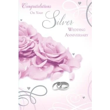 Image of Congratulations On Silver Wedding Anniversary 25th Card