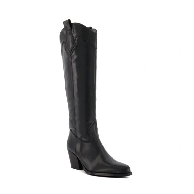 Image of Dune London Womens Ladies TENNESSEE Knee High Western Boots Black Suede Size UK 3