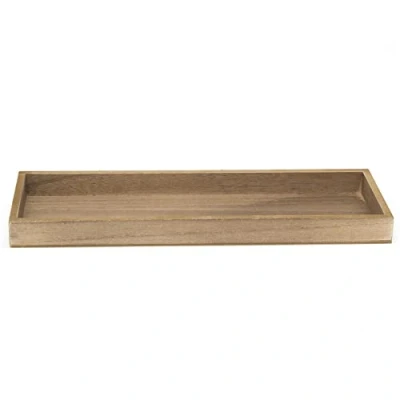 Image of 40cm Contemporary Wooden Display Tray Candle Trinket Jewellery Dish Rectangle Wood