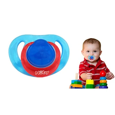 Image of Classic Orthodontic Pacifier with Ring, Ultra Air Dummy BPA Free, Breathable Dummies for Newborn Babies 0 6 Months (Blue Ortho Pacifier)