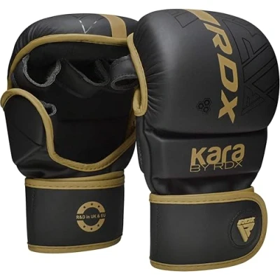 Image of RDX MMA Gloves Sparring Grappling, Open Palm Martial Arts Mitts Men Women, Adjustable Wrist Support Maya Hide Leather, Cage Fighting Combat Sports Boxing Training, Muay Thai, Punching Bag Kickboxing