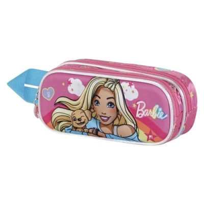 Image of Karactermania Barbie Rainbow 3D Double Pencil Case, Pink, 22 x 9.5 cm