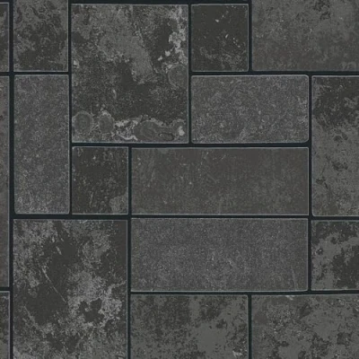 Image of Glitter Brick Slate Stone Wallpaper Black Charcoal Tile Effect Kitchen Bathroom Modern Feature Wall Textured Vinyl