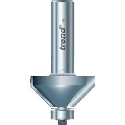 Image of Trend Professional Bearing Guided Chamfer Cutter, 45 Degree, 1/4 Inch Shank, 31.8mm Cut Diameter &amp; 12mm Length, Tungsten Carbide Tipped, 46/37X1/4TC