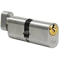 Image of ASEC Vital 6 Pin Oval Key &amp; Turn Cylinder 74mm Dual Finish NP/PB