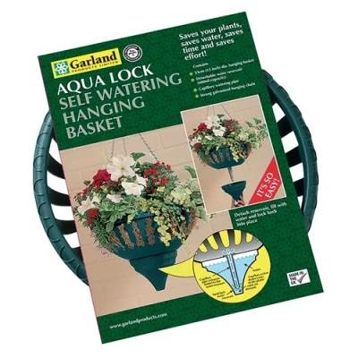 Image of Garland Small Aqua Lock Hanging Basket Green