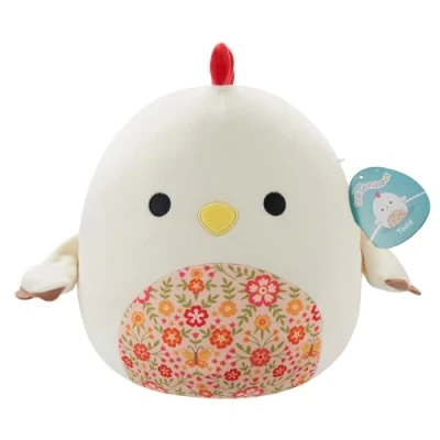 Image of Squishmallows Original 12 Inch Todd the Beige Rooster with a Floral Belly